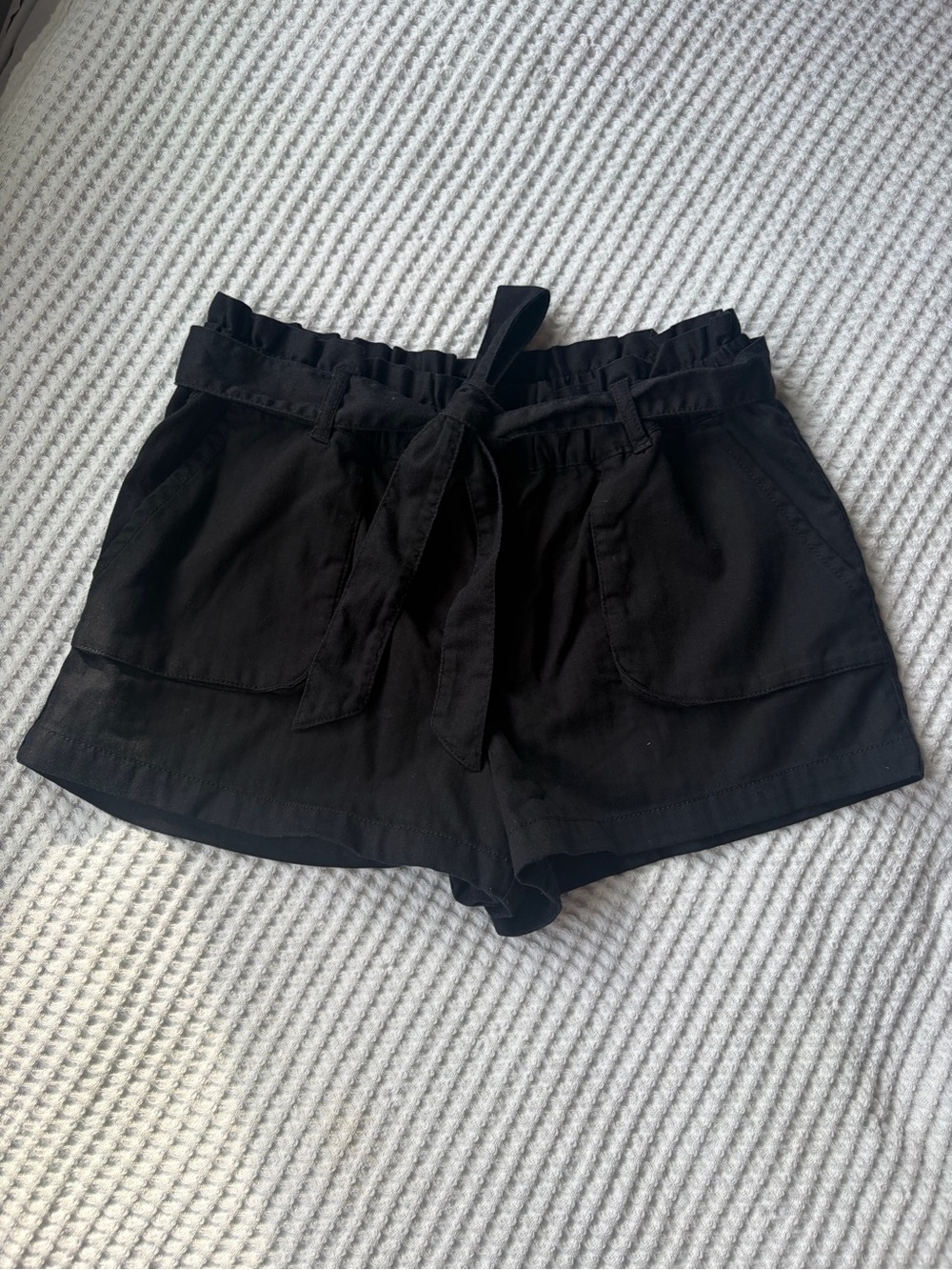 Garage Black High-Waist Tie-Front Women's Shorts
